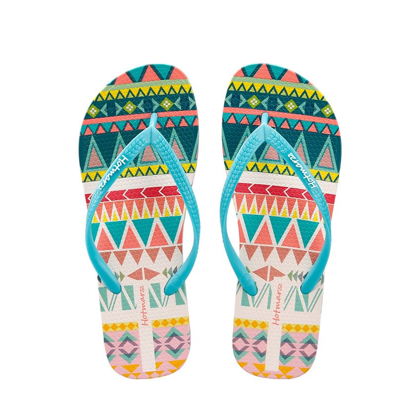 Women’s Indian Style 3D Printing Flip Flops Non-slip Slippers