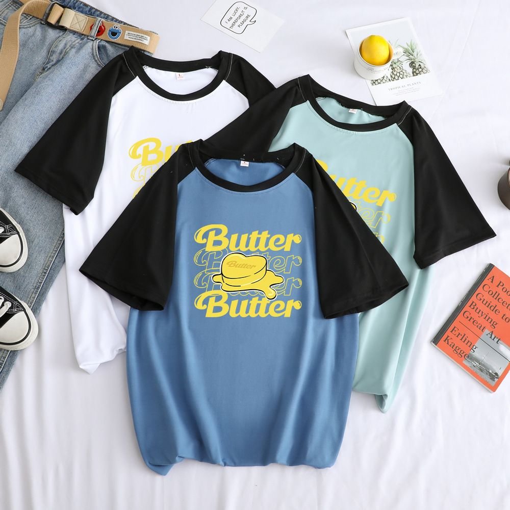 방탄소년단 Buttter Casual Colorblock T-shirt