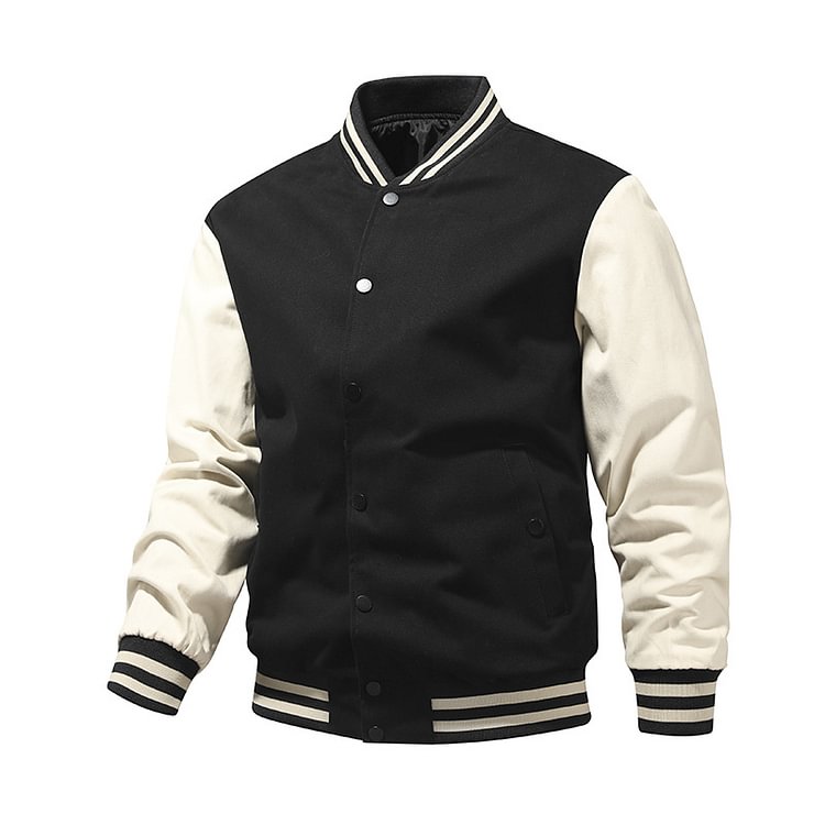 BrosWear Colorblock Casual Jersey Jacket