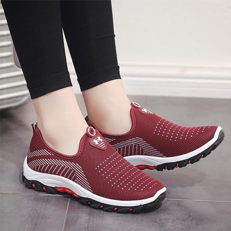 Women fashion light tenis breathable lightweight mesh sneakers casual shoes-Corachic
