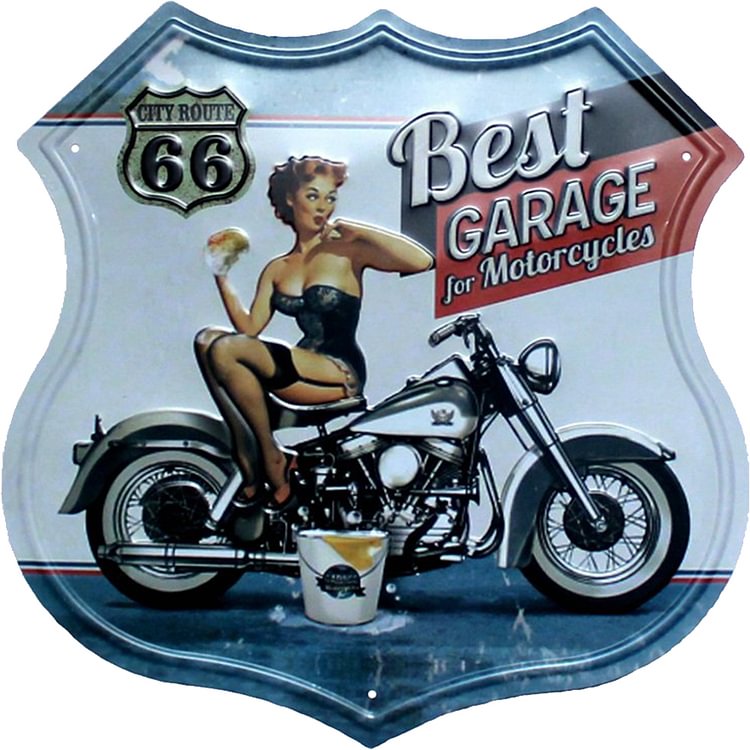 Best Garage ROUTE 66 - Shield Shape Shield Vintage Tin Signs/Wooden Signs - 30*30CM