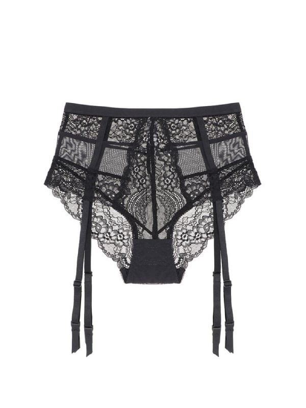 High-rise Transparent Lace Briefs High Elasticity Panty-Icossi