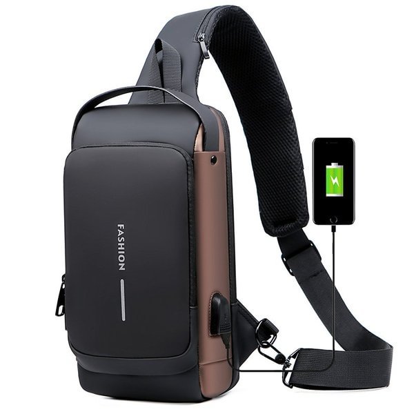 USB charging sport sling Anti-theft shoulder bag - tree - Codlins