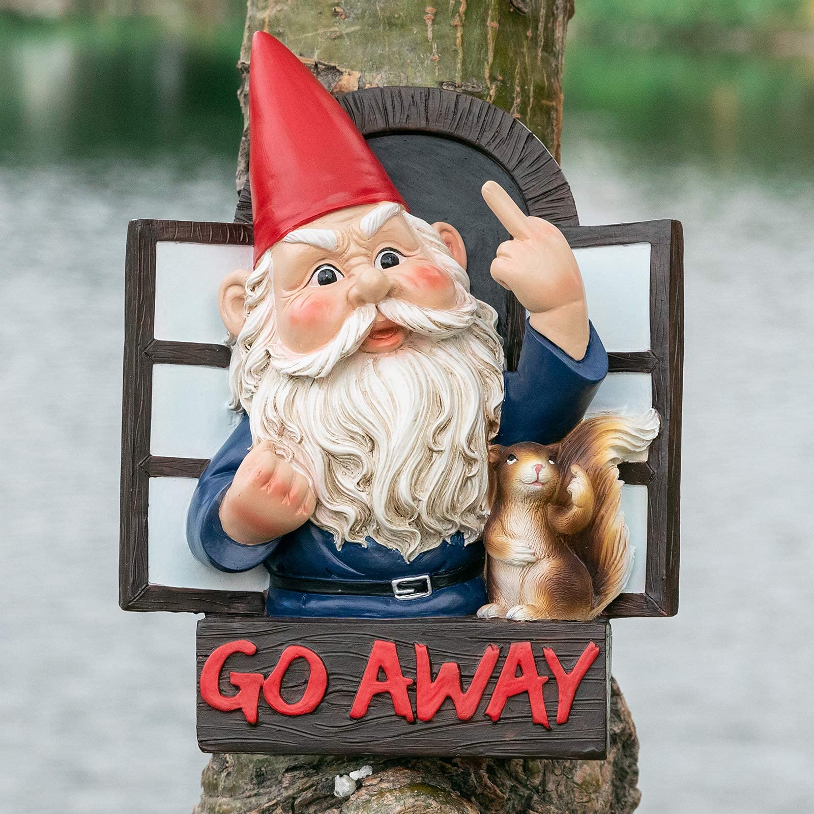 Grumpy Gnome Garden Gnomes Statue Wall Plaque Funny Naughty Ornament