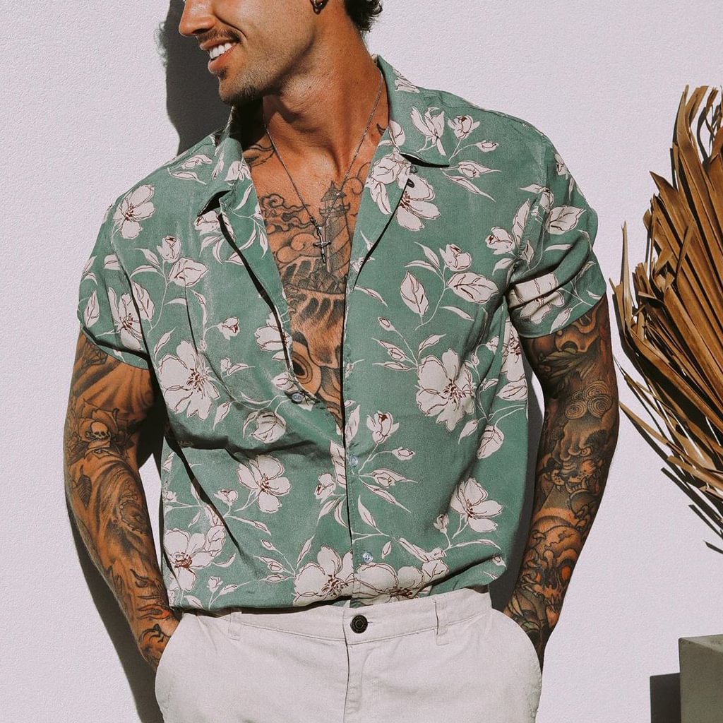 Men's Casual Short Sleeve Printed Shirt / [viawink] /
