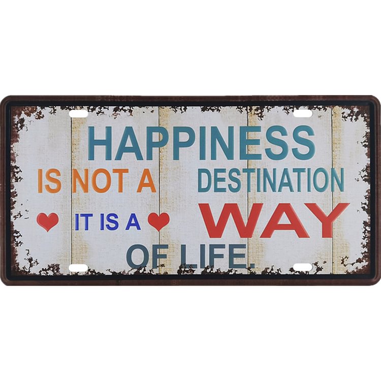 Happiness Retro Metal Plate Tin Sign for Bar Pub Club Cafe Wall Art (C)