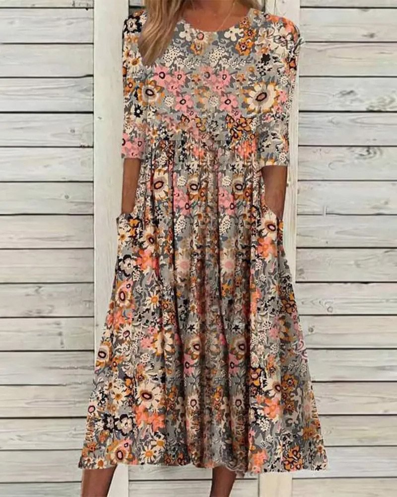 New floral print slouchy dress
