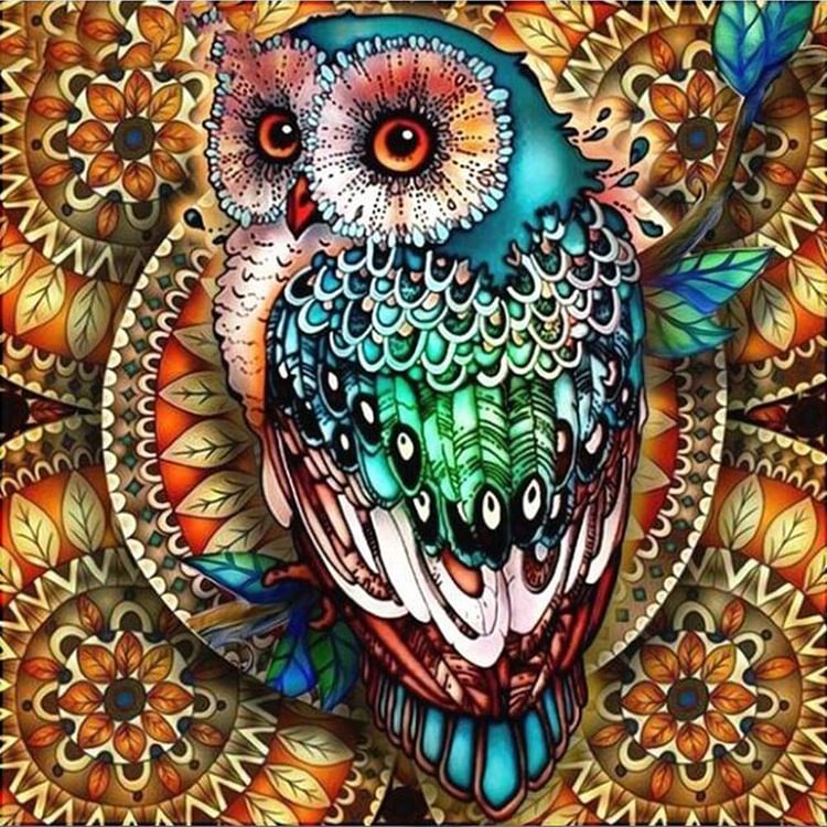 Owl-Full Round Diamond Painting-30*30CM