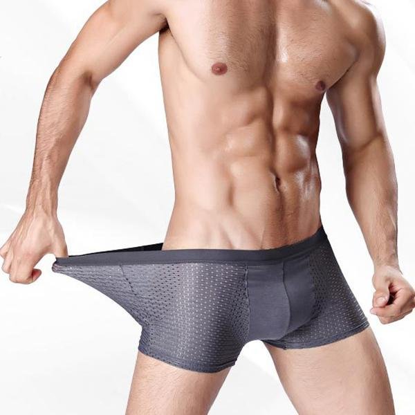 Men's 4 Pack Traceless Ice Silk Bulge Pouch Boxer Briefs Underwear