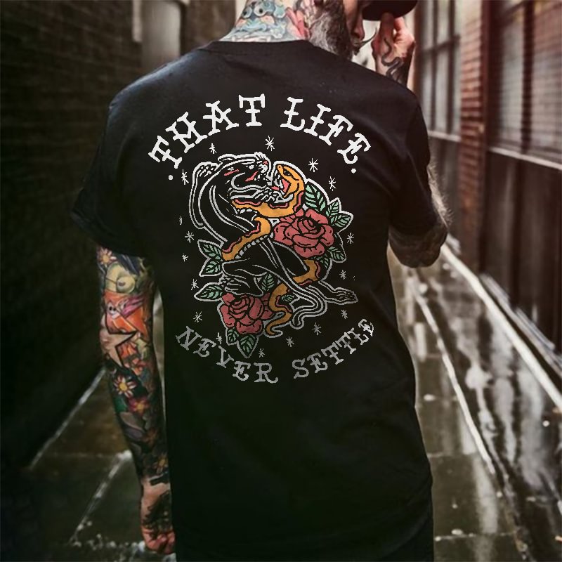 That Life Never Settle Panther And Snake T-shirt - Krazyskull