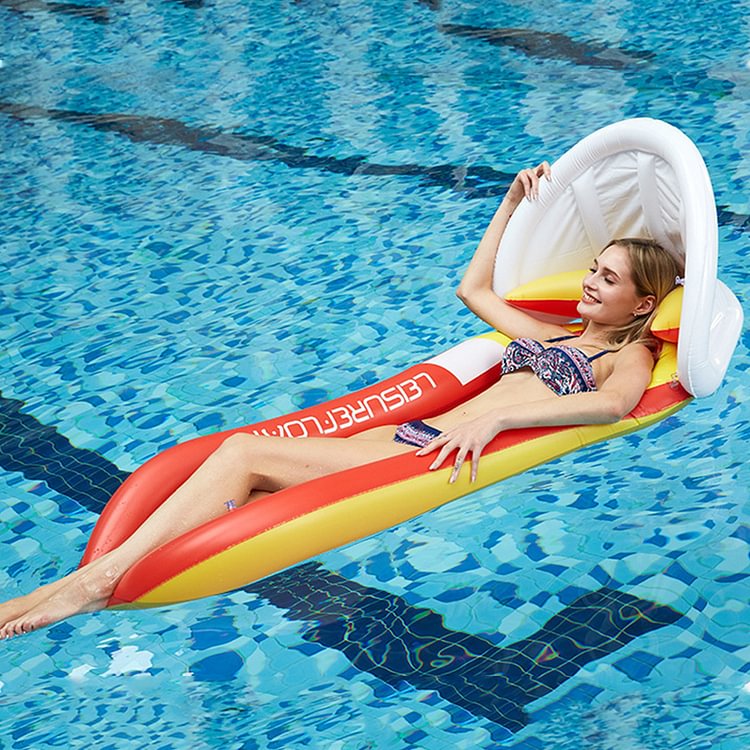 Foldable Inflatable PVC Summer Back Floating Row Sunshade Swimming Pool Water Chair Beach Water Sunshade Floating Bed - tree - Codlins