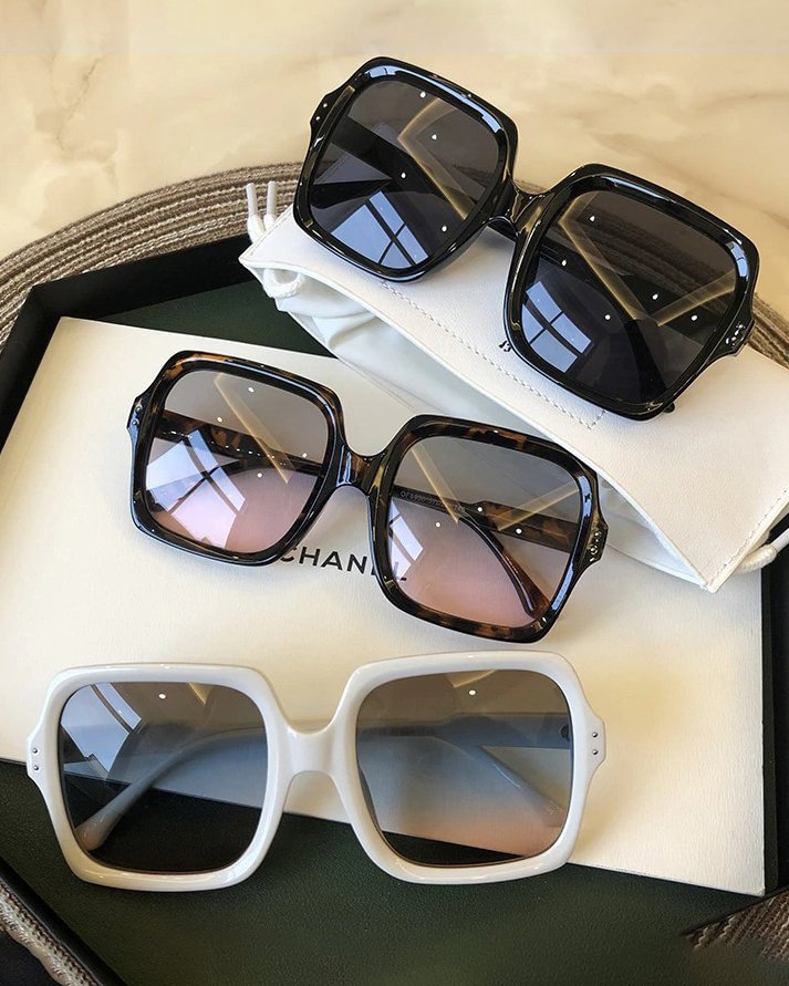 Vintage Oversize Square Sunglasses Women Luxury Brand Big Frame Women Sun Glasses Black Fashion Gradient Female Glasses