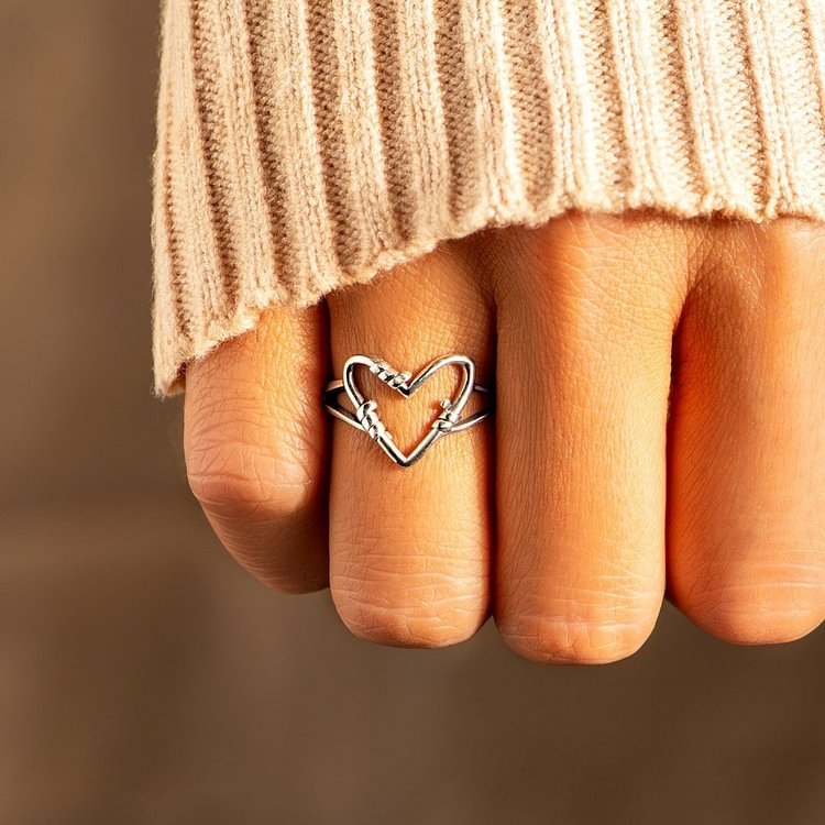 I Can't Say I Love You Enough Heart Wire Ring