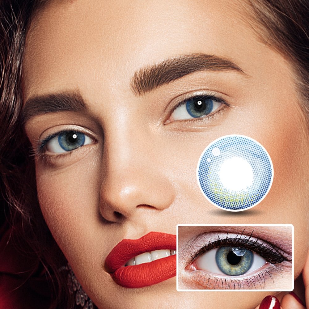 NEBULALENS Chubby Blue Yearly Prescription Colored Contact Lenses NEBULALENS