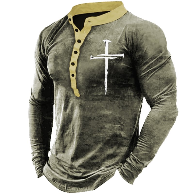 Men's Outdoor Cross Jesus Faith Tactical Henry Shirt / [viawink] /