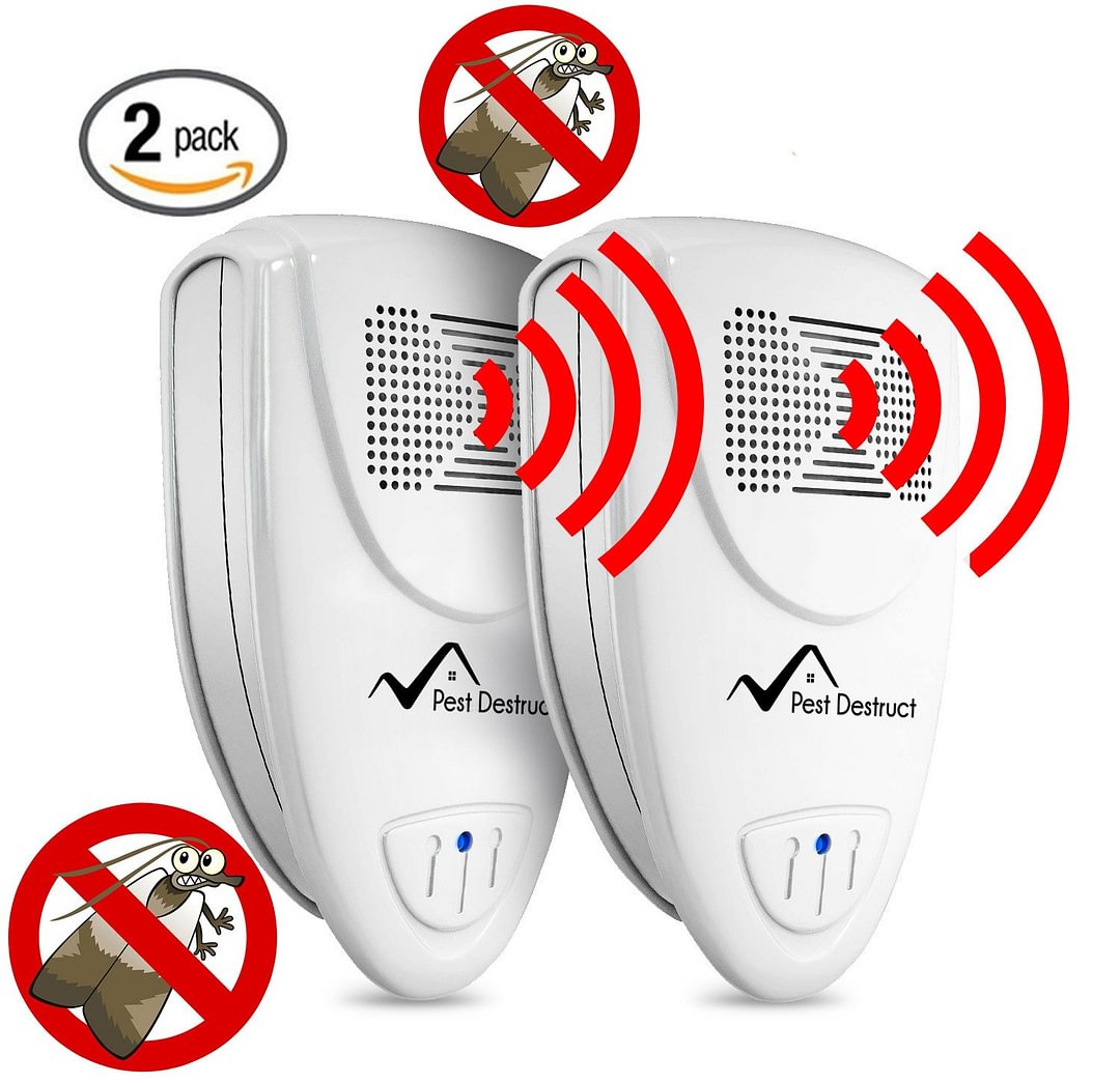 Ultrasonic Moth Repeller - PACK of 2 - Get Rid Of Pantry Moths In 48 Hours Or It's FREE - vzzhome