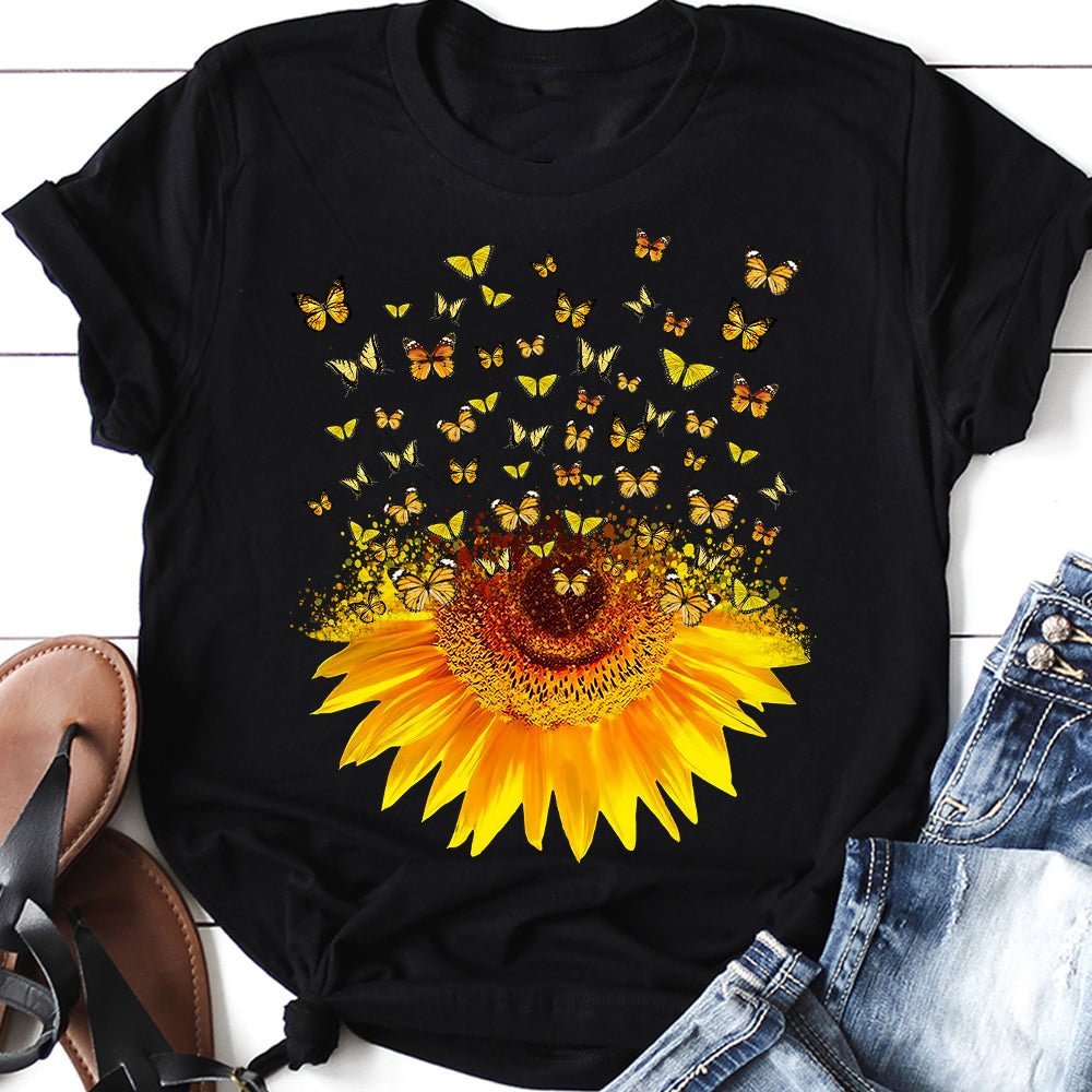 Butterfly Sunflowers Classic T Shirt