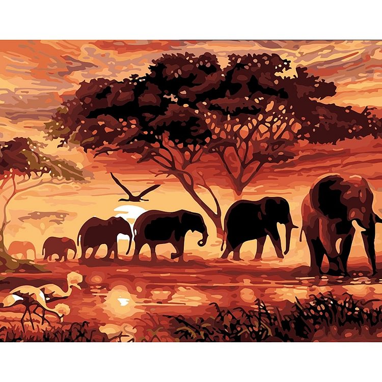 Elephant Worlds - Special Shaped Diamond Painting - 33*25CM