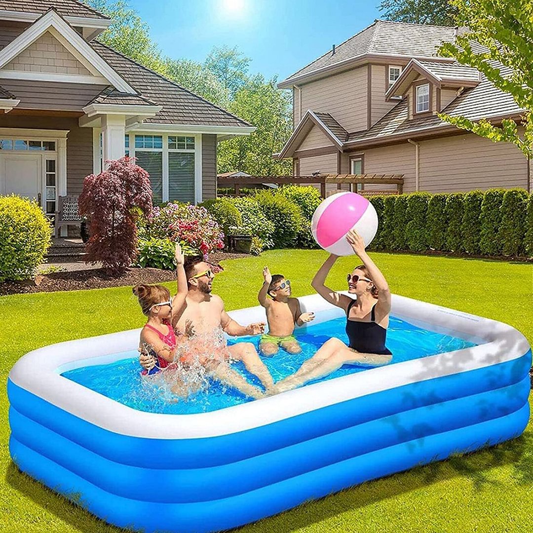 Inflatable Swimming Pools, 120"x72"x22" Ultra Full-sized Inflatable Kiddie Pools、、sdecorshop