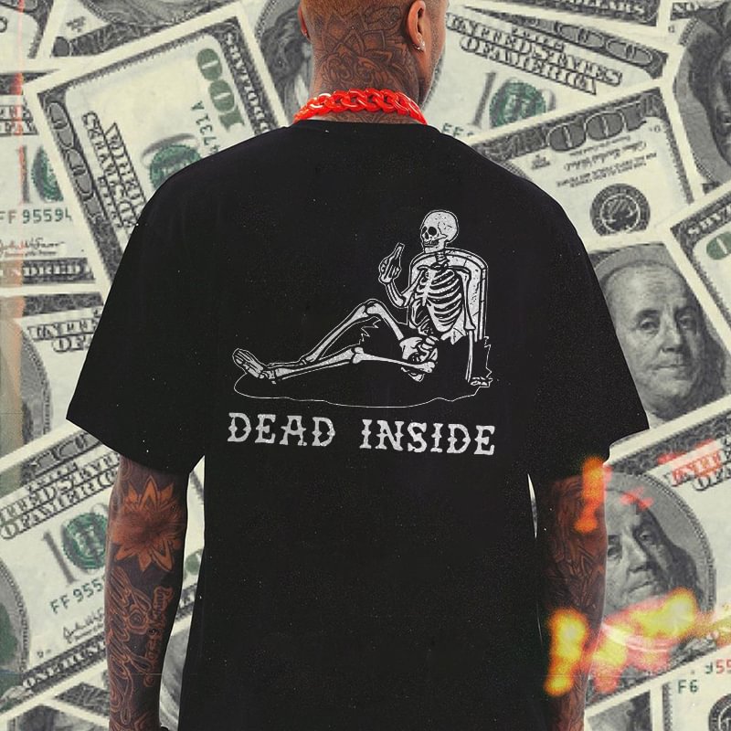 Dead Inside Skull Printed Men's T-shirt - Krazyskull