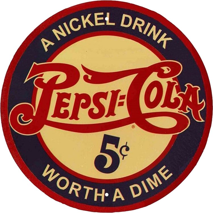 Pepsi Cola - Round Vintage Tin Signs/Wooden Signs - 30x30cm