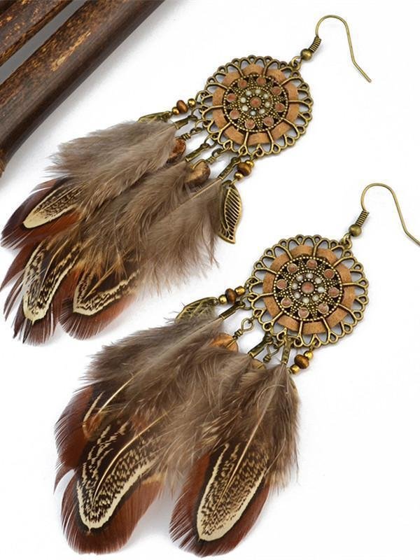 Feather Tassels Earrings