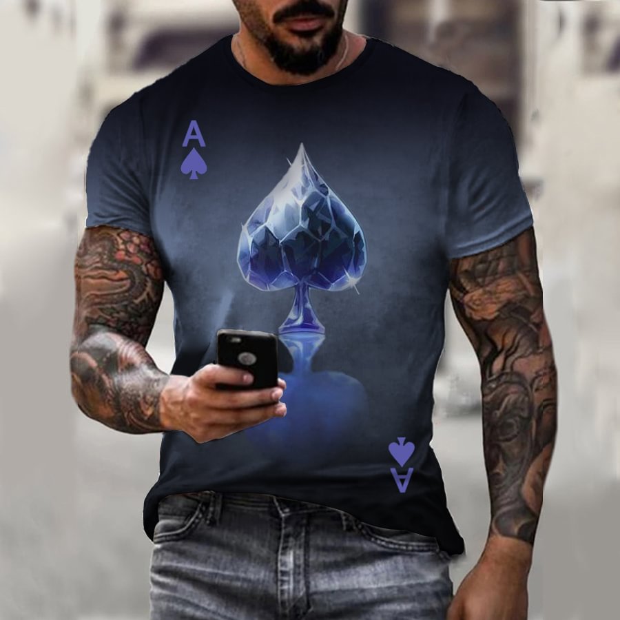Men's spades print casual T-shirt / [viawink] /