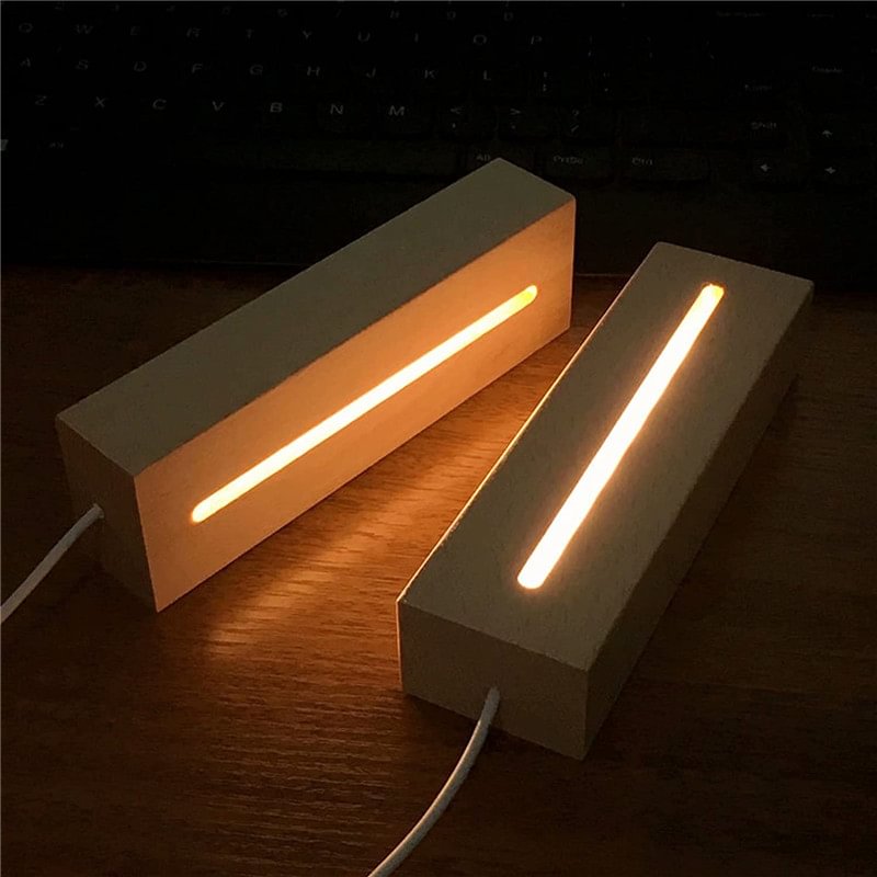 Wooden LED Lights Display Base (Warm light)