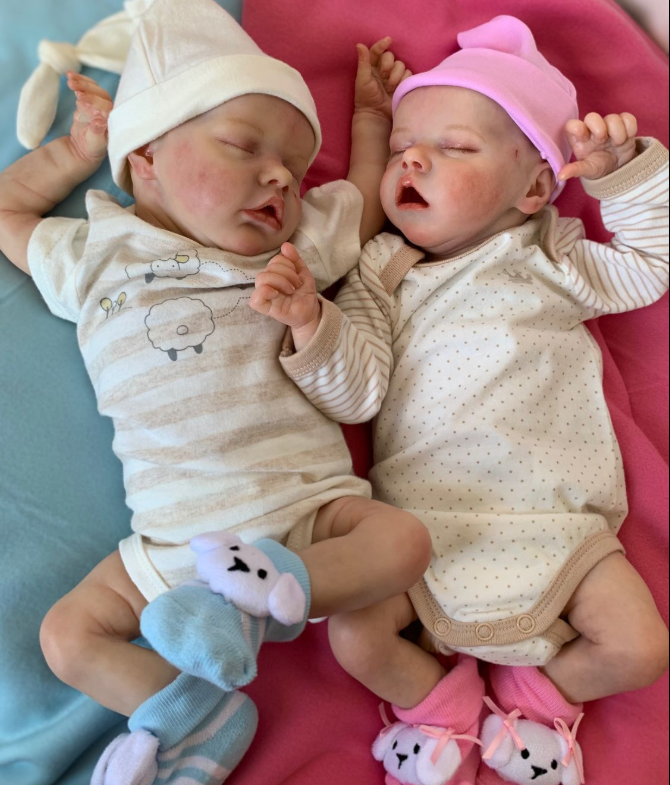 12'' Sweet Sleeping Dreams Reborn Twins Boy and Girl Jane and Kimberley Truly Baby, Birthday Gift 2022
