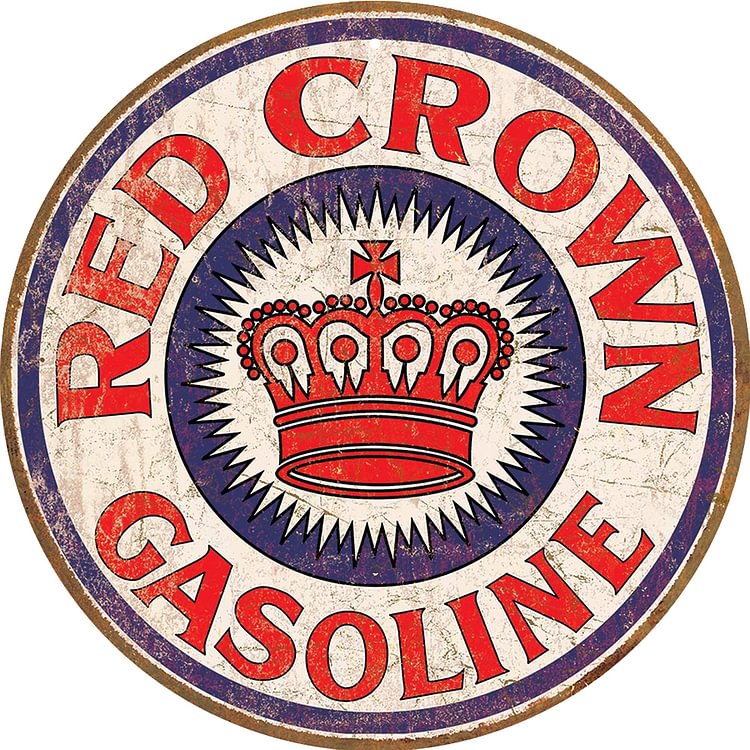 Round Red Crown - Round Vintage Tin Signs/Wooden Signs - 30x30cm