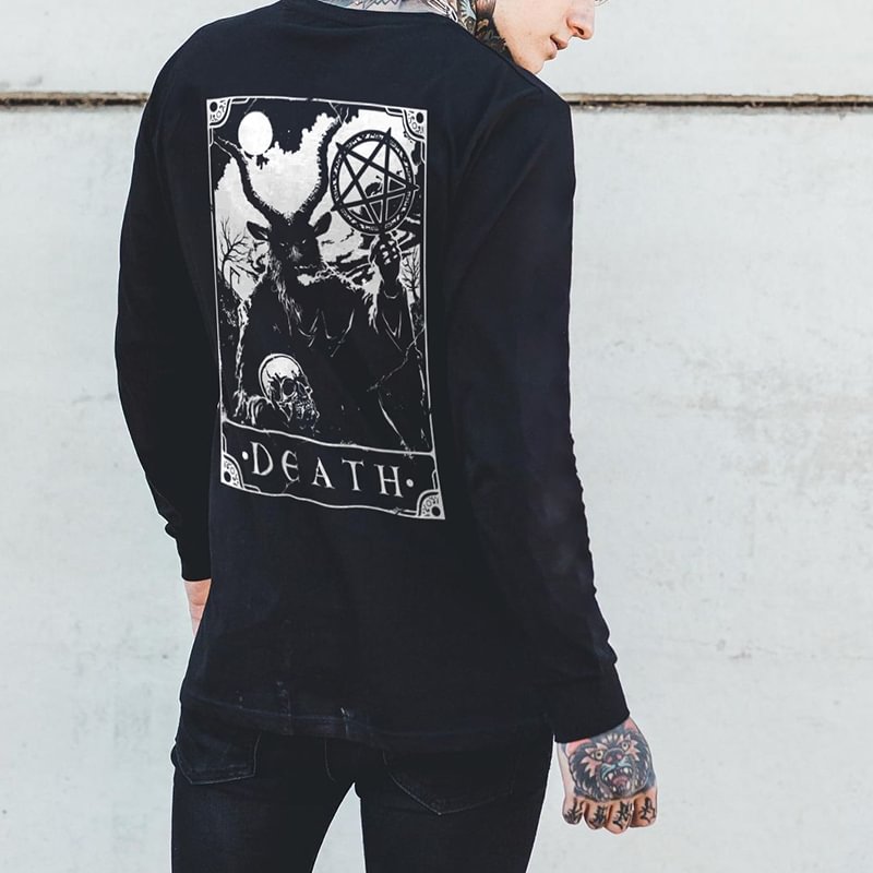Punk diablo skeleton designer long-sleeved sweatshirt -  UPRANDY
