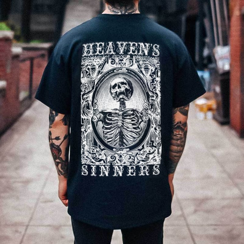 UPRANDY HEAVEN'S SINNERS printed casual T-shirt designer -  UPRANDY