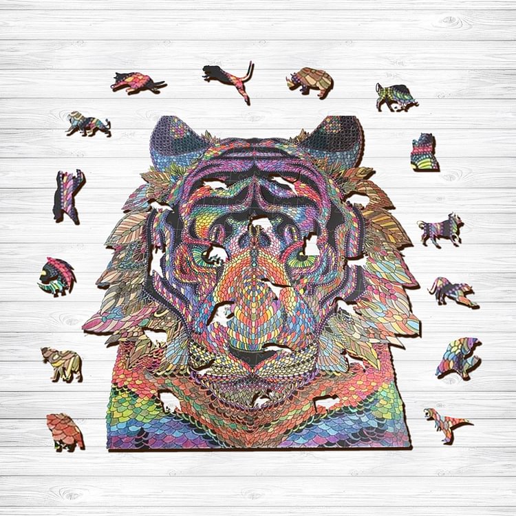 Color Tiger Wooden Jigsaw Puzzle