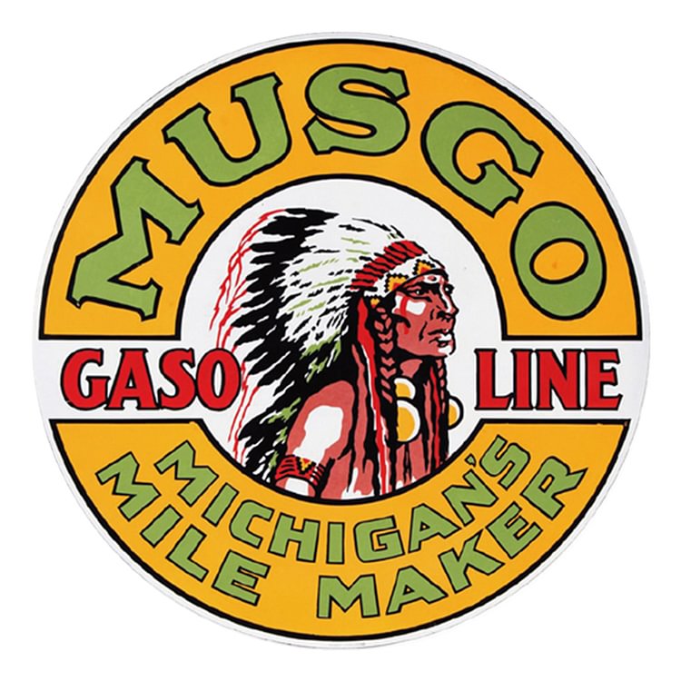 Musgo Gasoline - Round Tin Sign - 30*30cm