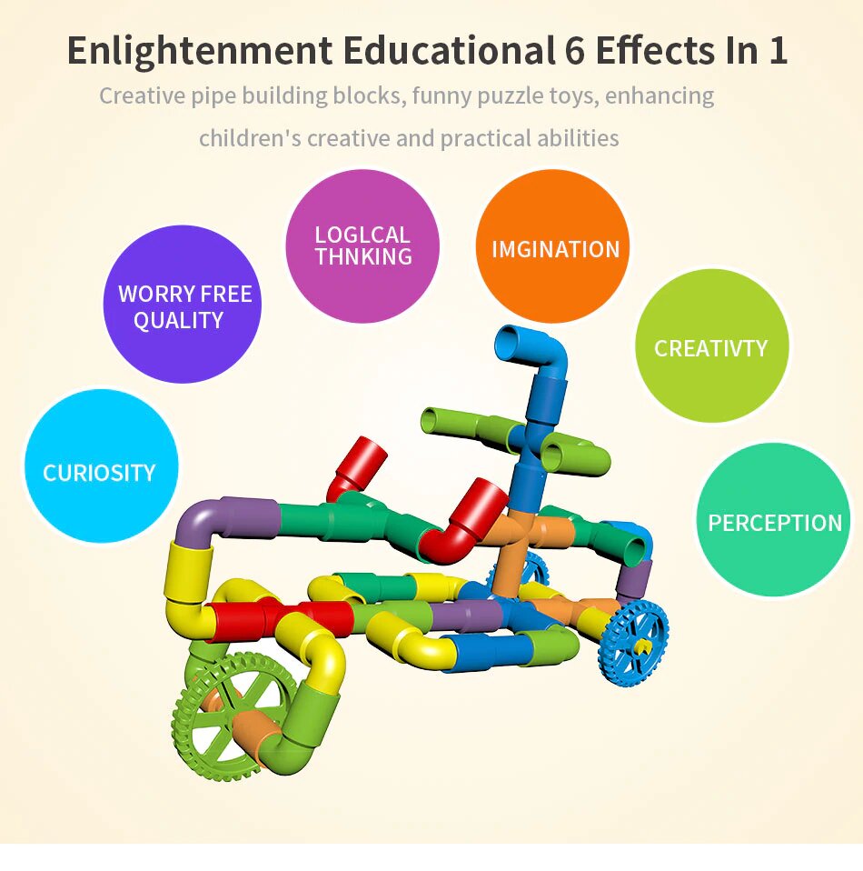 100 % Exclusive Pipe Building Blocks 6 Effects for educational Pipe Building Blocks Polaxo