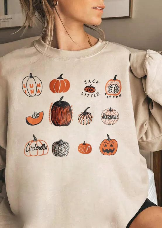 Halloween Pumpkin pumpkin print crew neck