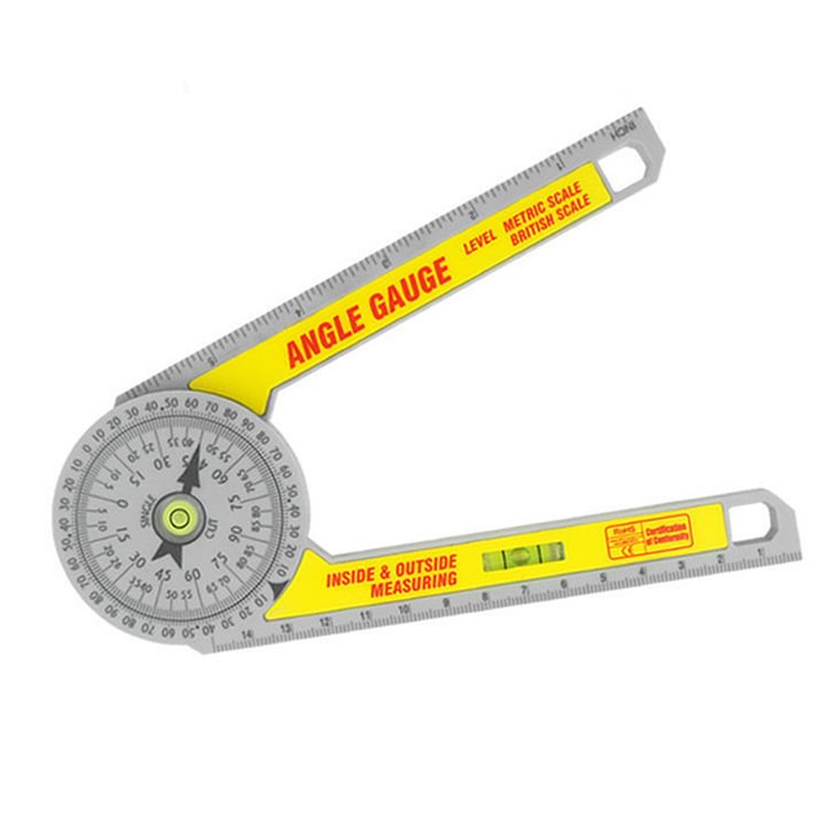 360 Degree Miter Saw Protractor with Leveling Bubble High Accuracy Angle Finder Gauge Goniometer Measuring Ruler Tool