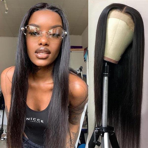 Black 10-38 Inch straight hair wig for women, Peruvian hair (100% human hair), HD lace wig，new style 13×4×1（Same wearing effect as 13×4 lace front wig）、13×4、4×4、hand-woven front lace wig
