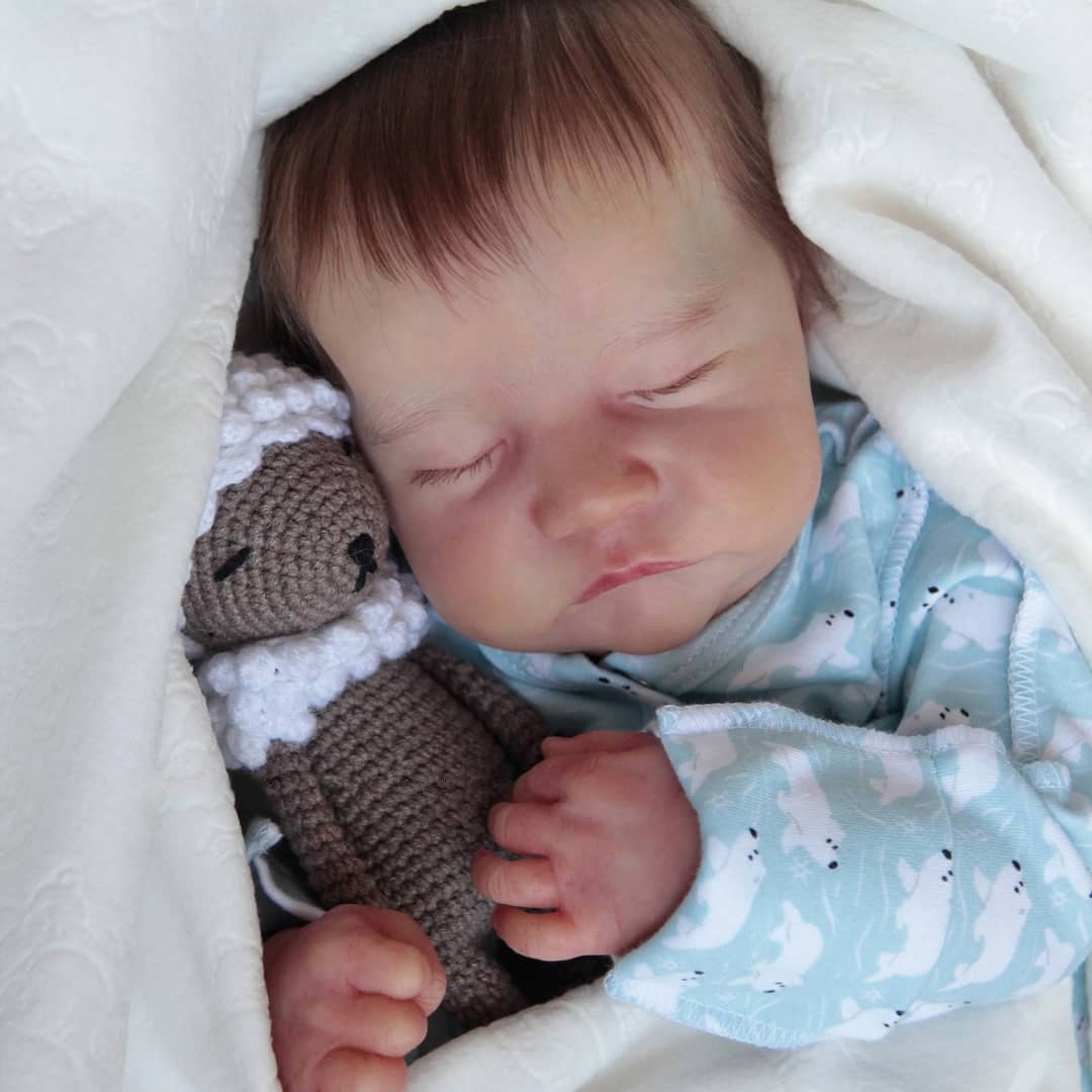 Reborns 12'' Real Luke , Cute Realistic Soft Silicone Baby Dolls