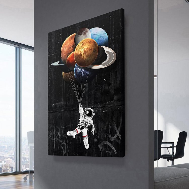 Astronaut Space Dreaming Stars Canvas Wall Art