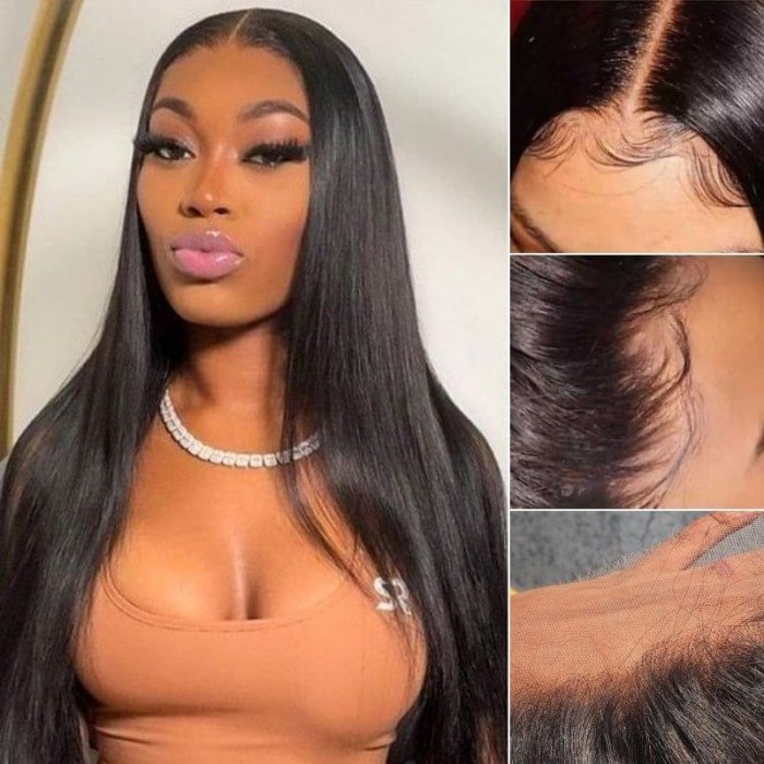 💥 Affordable  💥 Undetectable 4×4 Lace Closure Wigs | Black Staight Hair Wigs | Upgraded 2.0