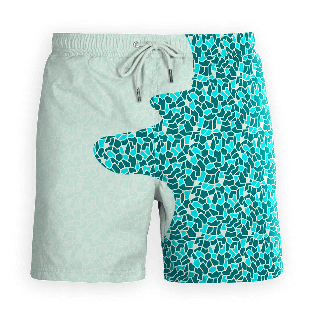 Color Changing Swim Trunks | Mosaic Emerald
