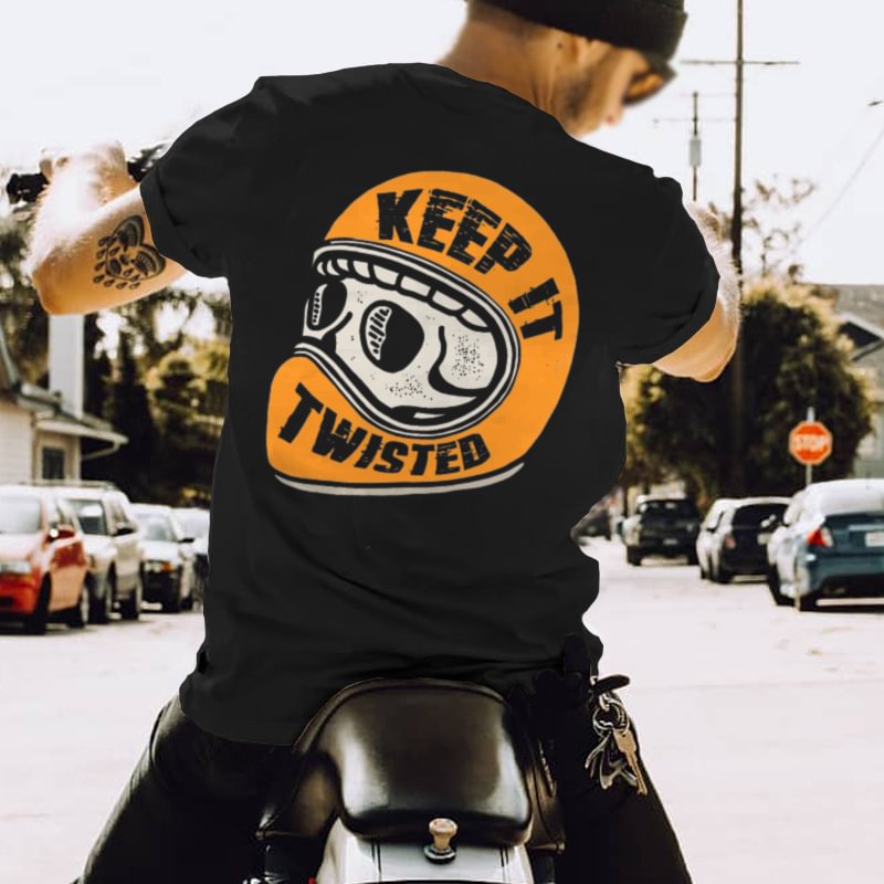 UPRANDY Keep It Twisted Skull's Swear Helmet Printed Men's T-shirt -  UPRANDY