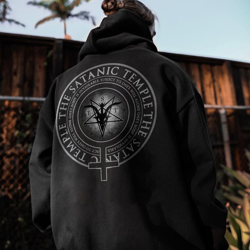The satanic temple printed designer hoodie -  UPRANDY