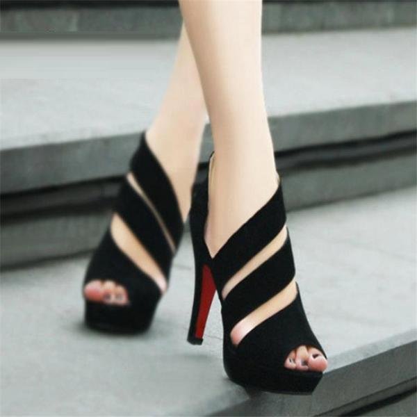 Women Summer Gladiator High Heels Peep Toe Sandals Shoes-Corachic