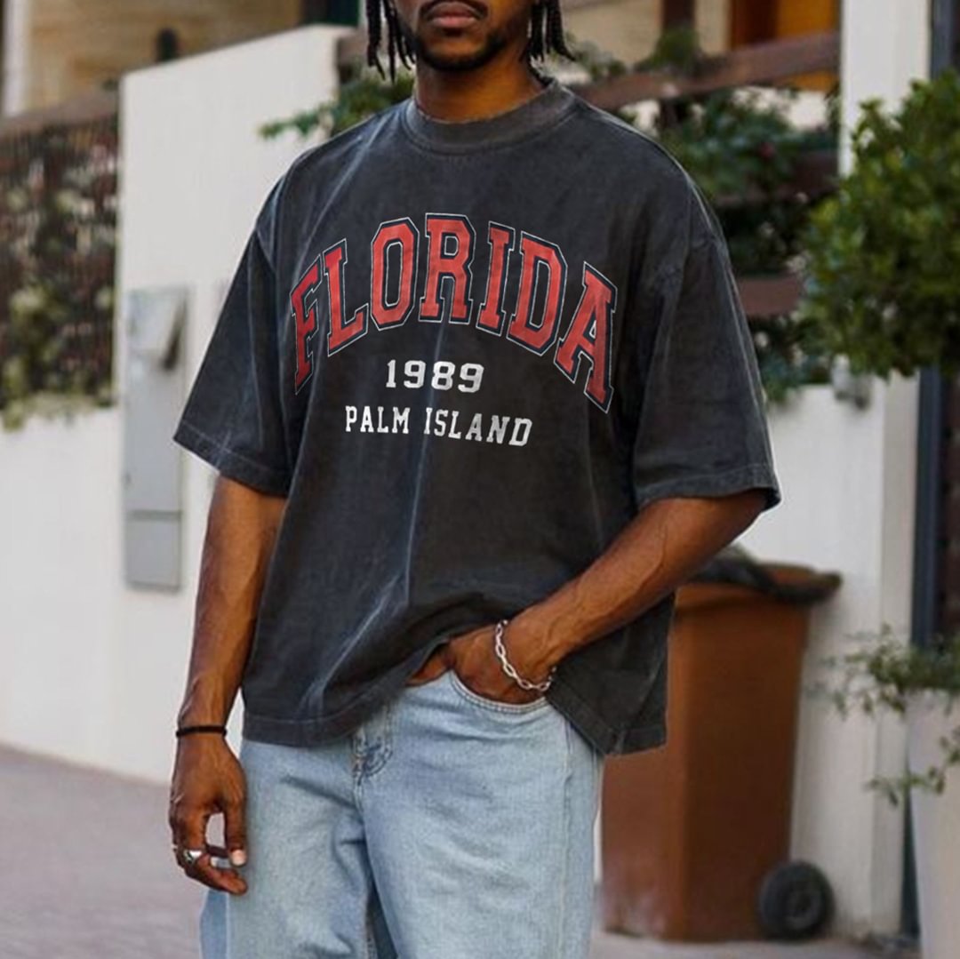 Retro Oversized FLORIDA Men's T-shirt / Techwear Club / Techwear