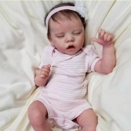 [Realistic Handmade Gift] 17" Truly Reborn Baby Girl Doll Eyes Closed Joan, Special Gift for Kids Gift 2022 -Creativegiftss® - [product_tag]