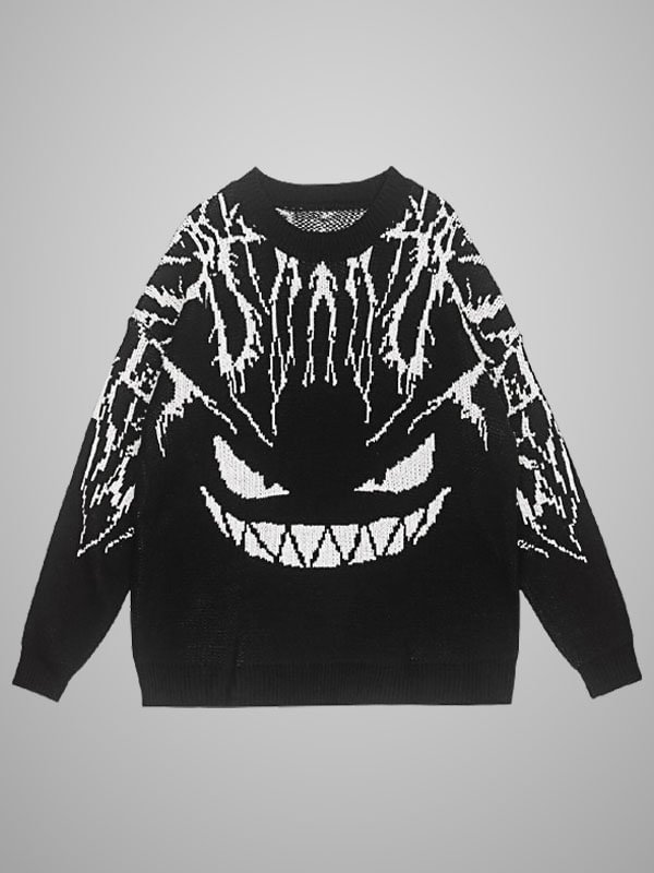 Unisex Dark Gothic Devil Round Neck Sweater