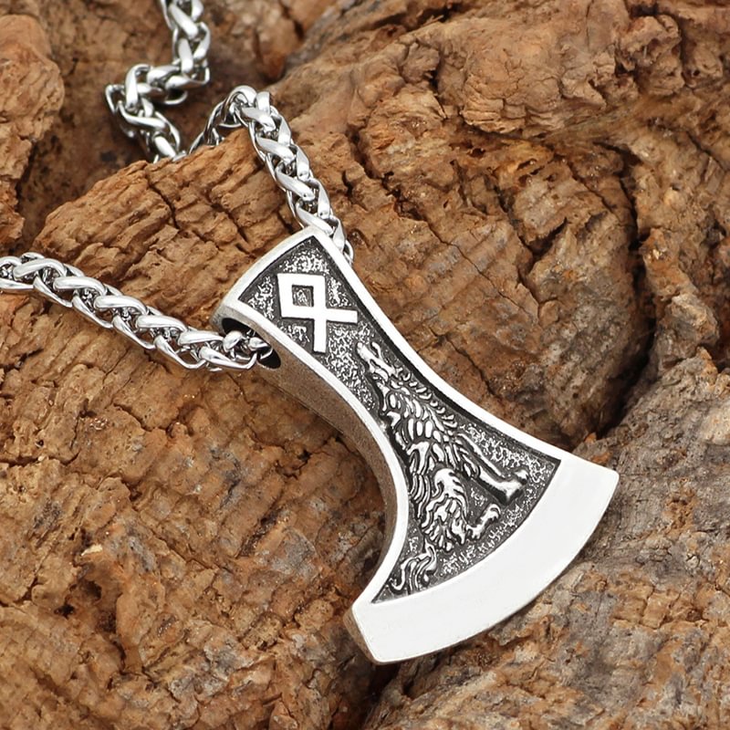 Viking Double Sided Axe Necklace