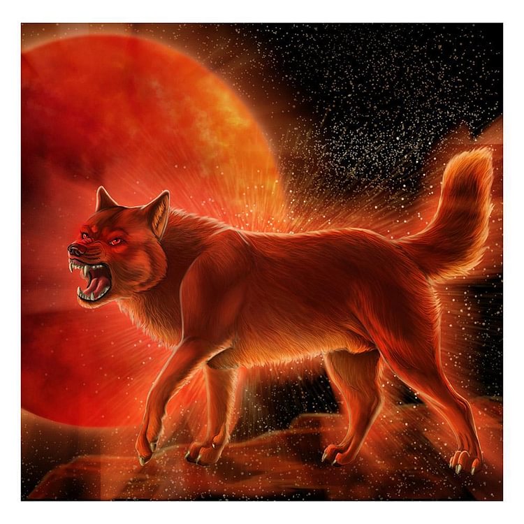 Wolf - Round Drill Diamond Painting - 30x30cm(Canvas)